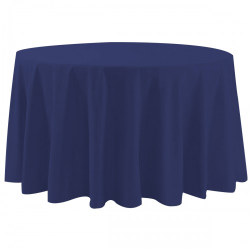 108 Inch Round Polyester Tablecloth Navy Blue 