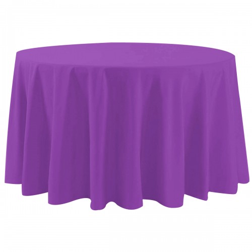108 Inch Round Polyester Tablecloth Purple 