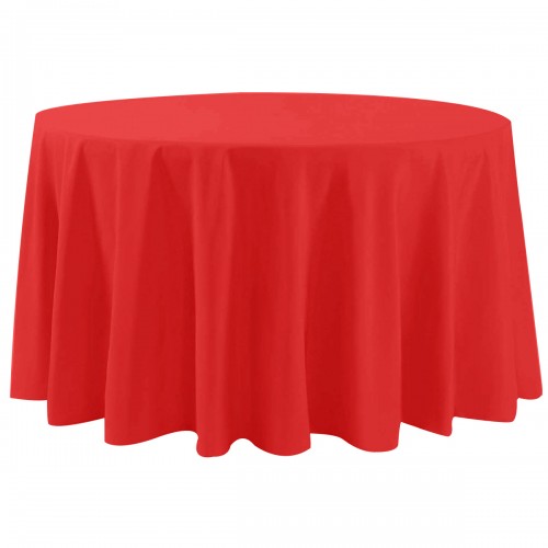 108 Inch Round Polyester Tablecloth Red 