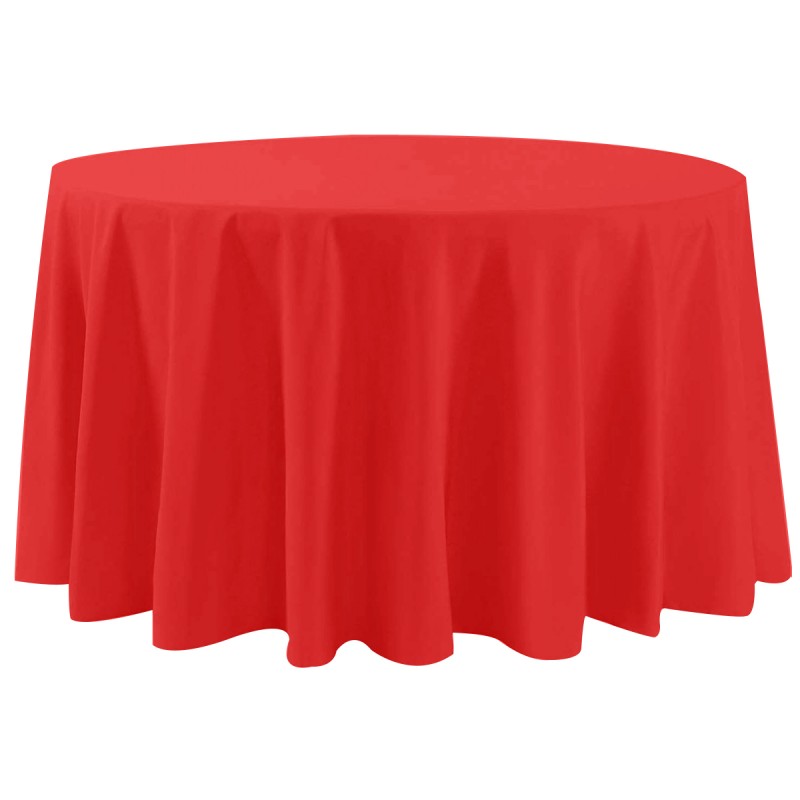 108 Inch Round Polyester Tablecloth Red 