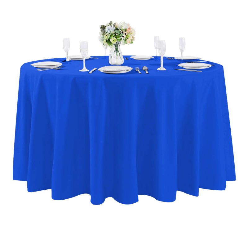108 Inch Round Polyester Tablecloth Royal Blue 