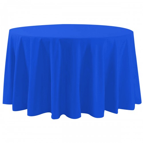 108 Inch Round Polyester Tablecloth Royal Blue 
