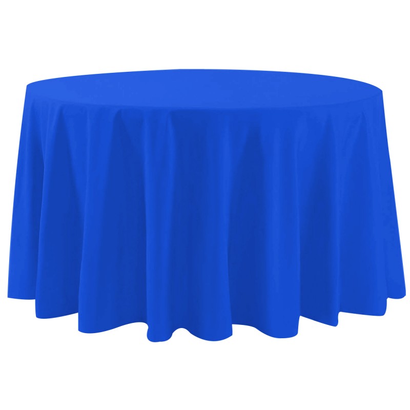 108 Inch Round Polyester Tablecloth Royal Blue 
