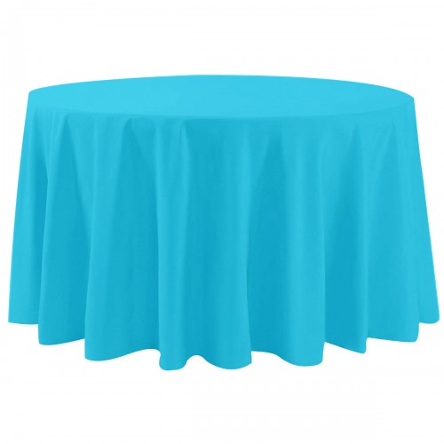 108 Inch Round Polyester Tablecloth Turquoise 
