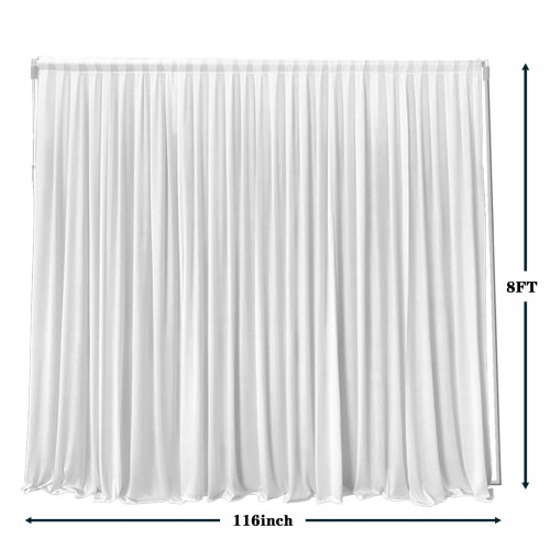 Voile Sheer Drape/Backdrop 8 ft x 116 Inches White