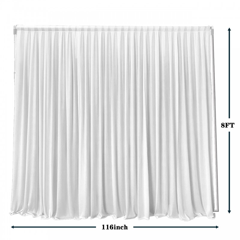 Voile Sheer Drape/Backdrop 8 ft x 116 Inches White 