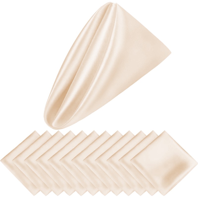 15.75 Inch Satin Cloth Napkins Champagne 