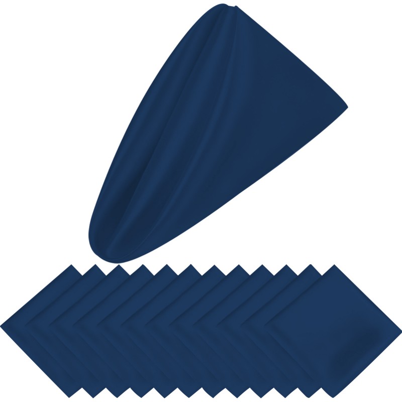 15.75 Inch Satin Cloth Napkins Navy Blue 