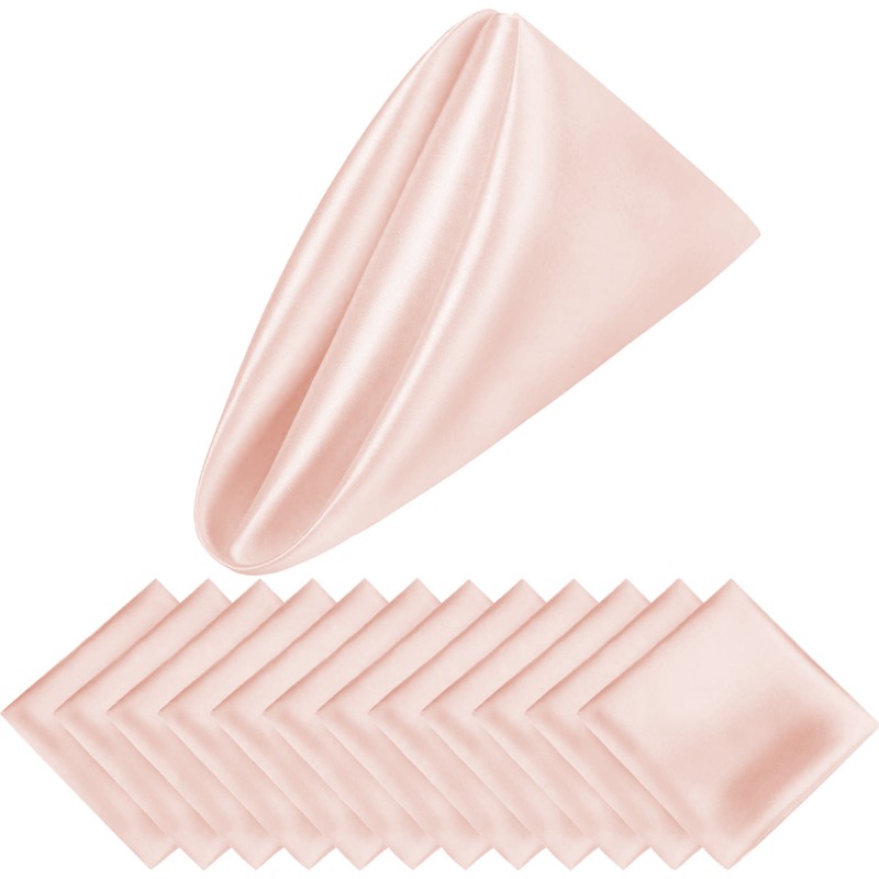 15.75 Inch Satin Cloth Napkins Rose Gold 