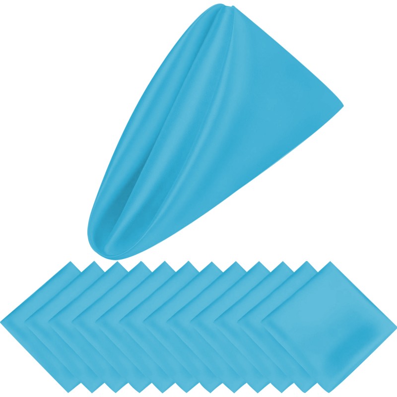 15.75 Inch Satin Cloth Napkins Turquoise 