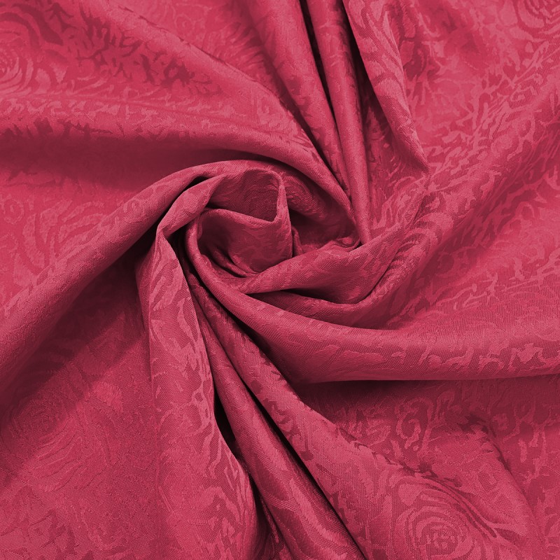 70" x 52"  Oval Jacquard Tablecloth Peony Damask Patterns Table Cloth Burgundy 