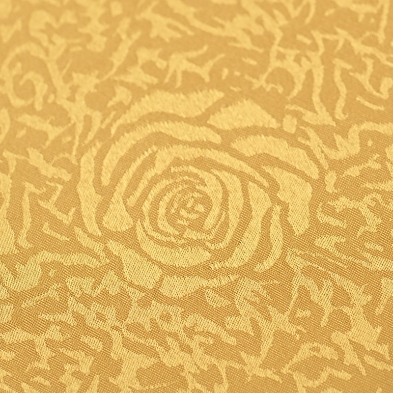 70" x 52"  Oval Jacquard Tablecloth Peony Damask Patterns Table Cloth Gold 