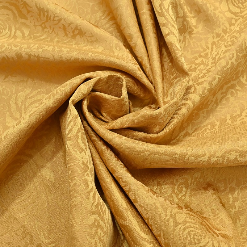 70" x 52"  Oval Jacquard Tablecloth Peony Damask Patterns Table Cloth Gold 