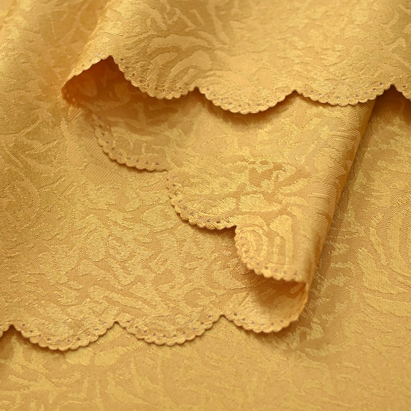 70" x 52"  Oval Jacquard Tablecloth Peony Damask Patterns Table Cloth Gold 