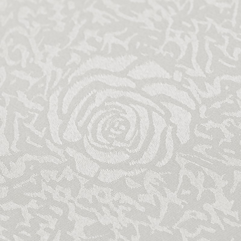 60" x 84" Rectangle Jacquard Tablecloth Peony Damask Patterns TableCloth Ivory 