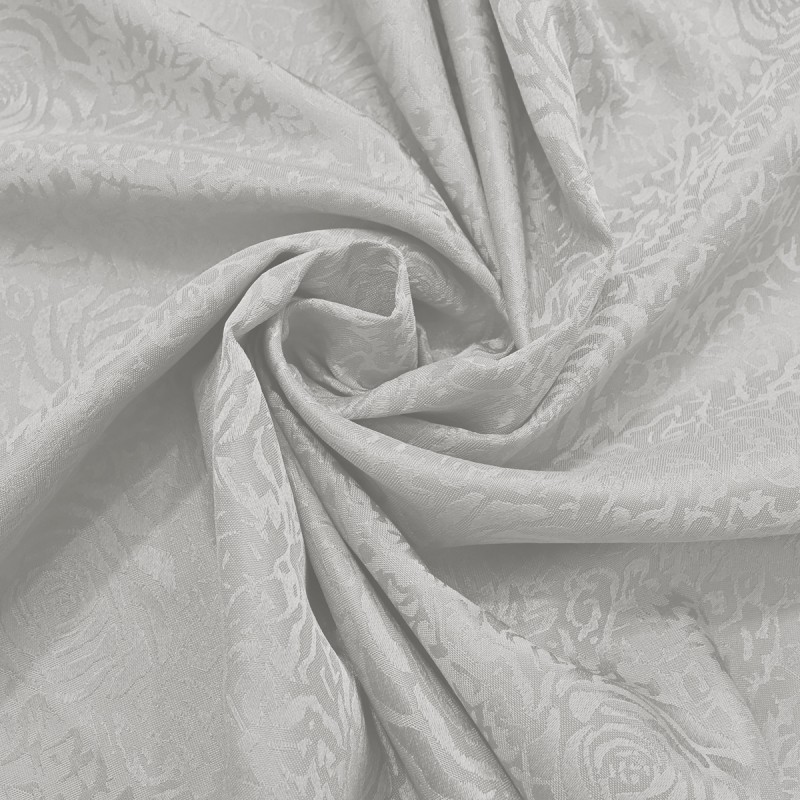 60" x 84" Rectangle Jacquard Tablecloth Peony Damask Patterns TableCloth Silver  