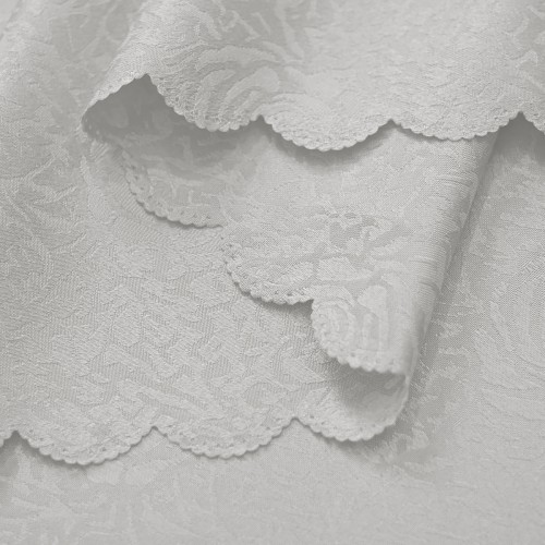 60" x 84" Rectangle Jacquard Tablecloth Peony Damask Patterns TableCloth Silver  
