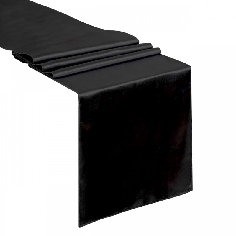 14 x 108 Inch Satin Table Runner Black 