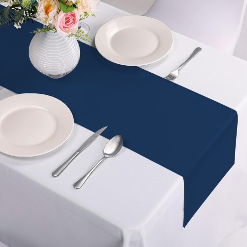 14 x 108 Inch Satin Table Runner Navy Blue