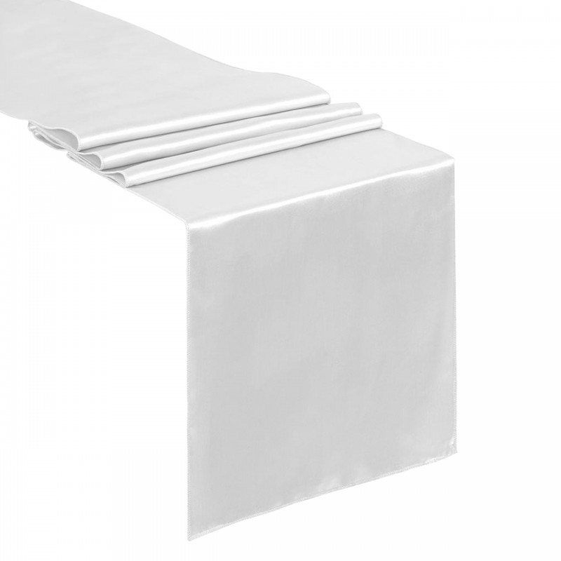 14 x 108 Inch Satin Table Runner White 