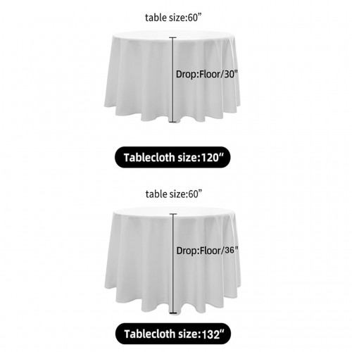 120 Inch Round Satin Tablecloth Black 