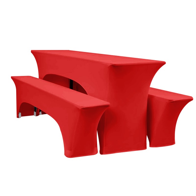 Set Of 3 Beer Table Covers Red 