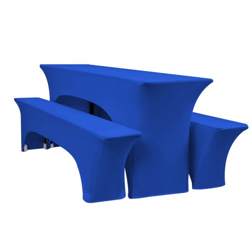 Set Of 3 Beer Table Covers Royal Blue