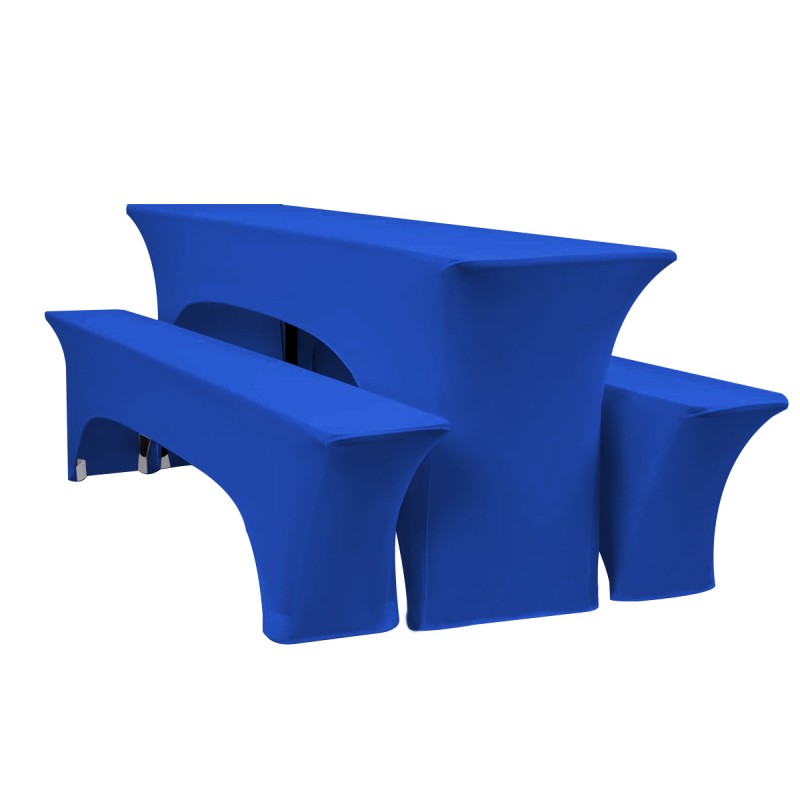 Set Of 3 Beer Table Covers Royal Blue 