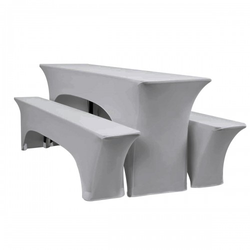 Set Of 3 Beer Table Covers Light Gray