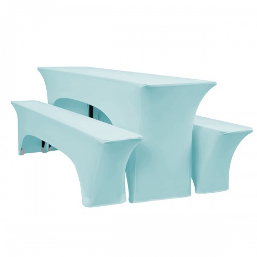 Set Of 3 Beer Table Covers Light Blue