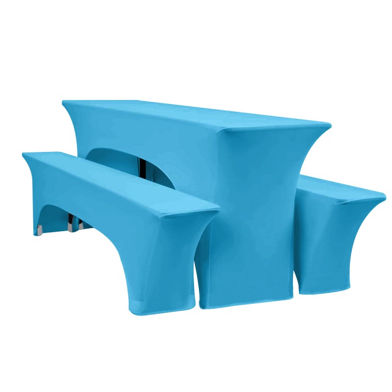 Set Of 3 Beer Table Covers Lake Blue 
