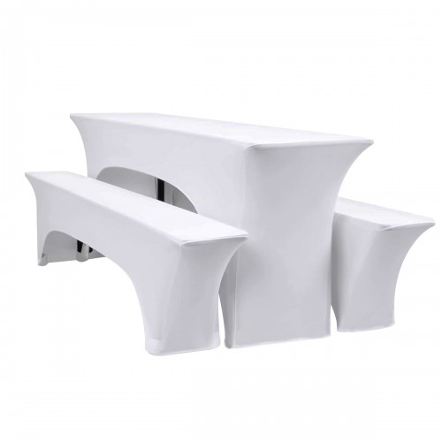 Set Of 3 Beer Table Covers White