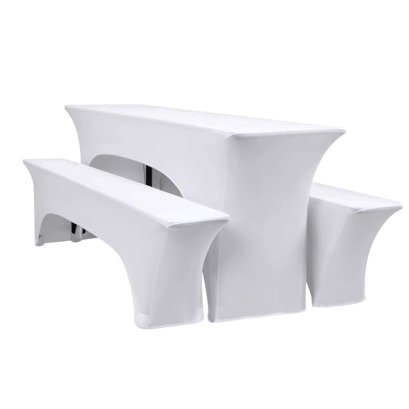 Set Of 3 Beer Table Covers White