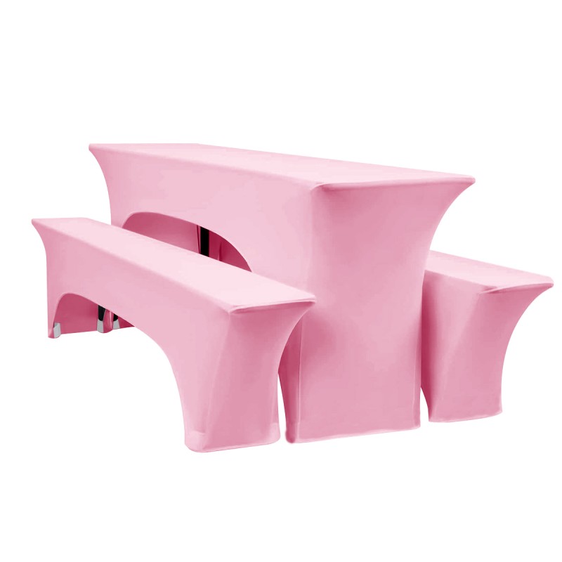 Set Of 3 Beer Table Covers Pink 