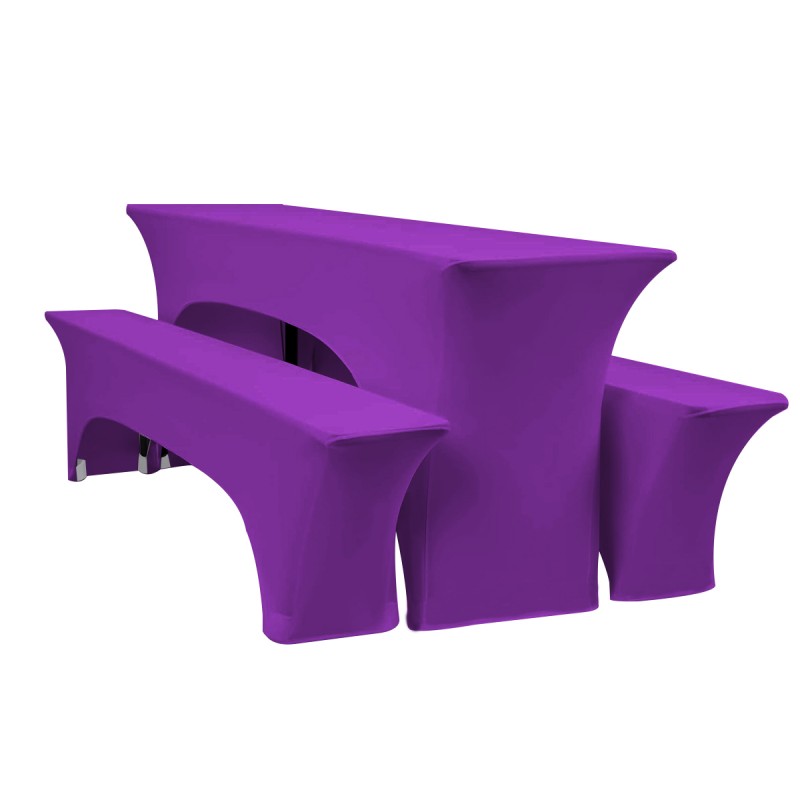 Set Of 3 Beer Table Covers Purple 