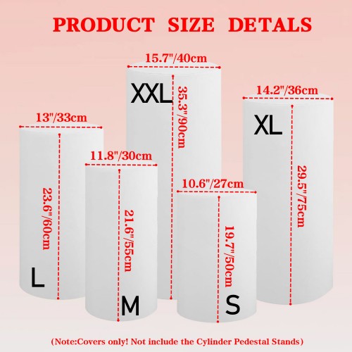 Cylinder Pedestal Covers White 