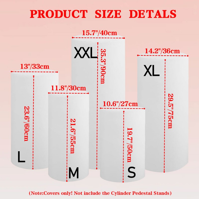Cylinder Pedestal Covers White 