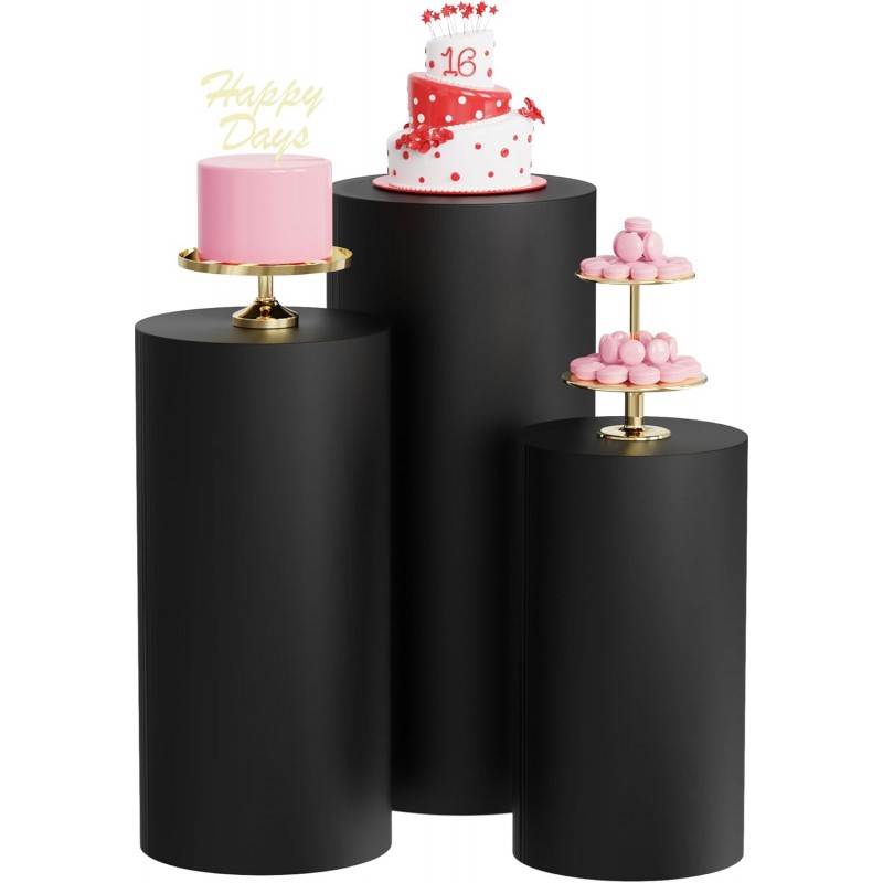 Cylinder Pedestal Covers Black 