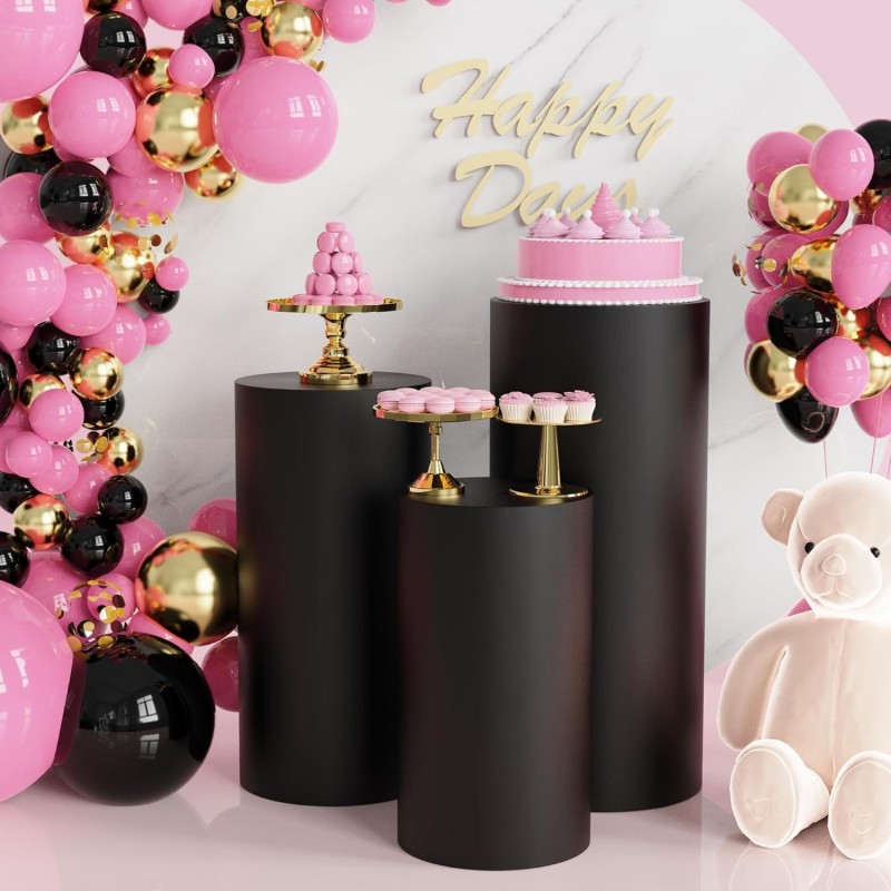 Cylinder Pedestal Covers Black 