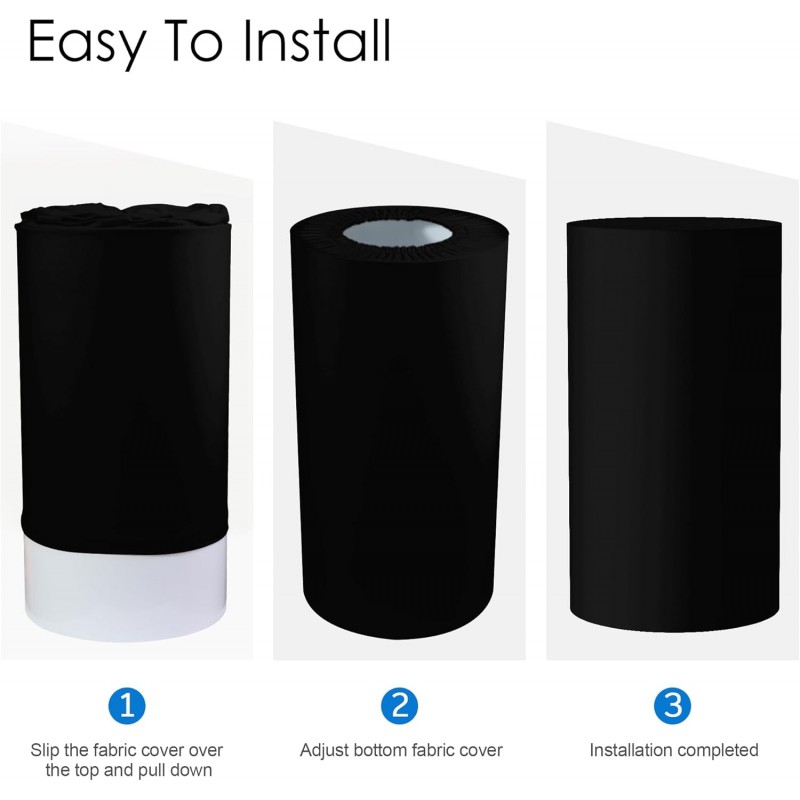 Cylinder Pedestal Covers Black 