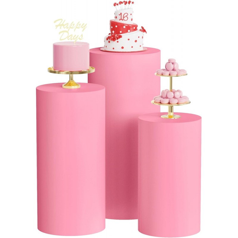 Cylinder Pedestal Covers Pink 