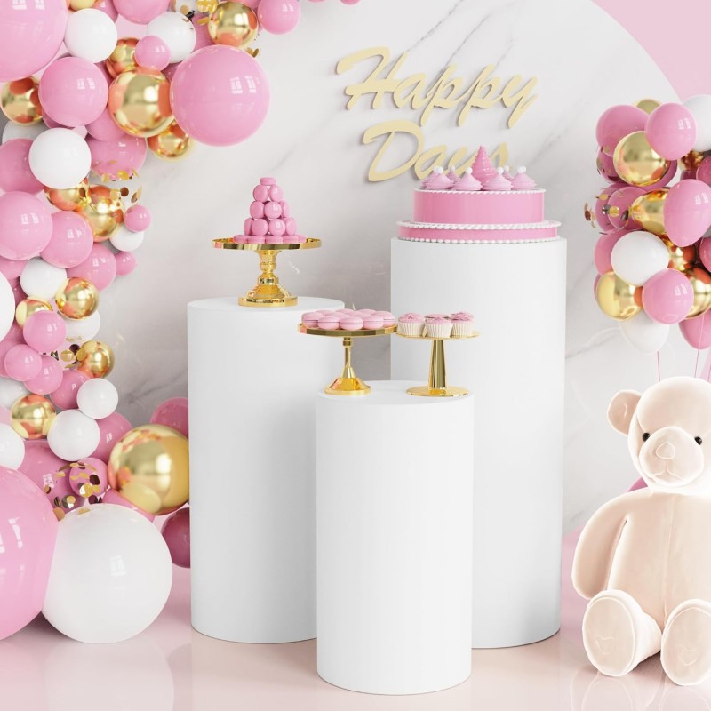 Cylinder Pedestal Covers White 