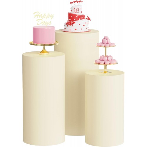 Cylinder Pedestal Covers Beige 