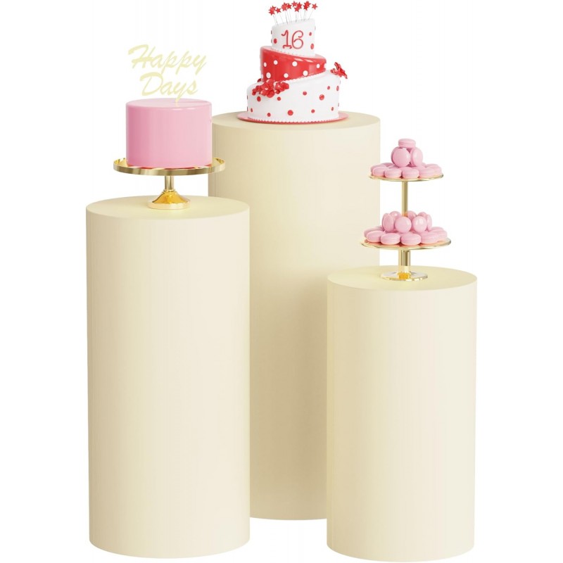 Cylinder Pedestal Covers Beige 
