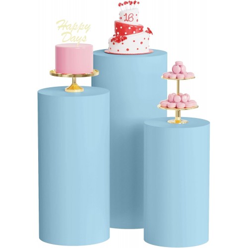 Cylinder Pedestal Covers Light Blue 