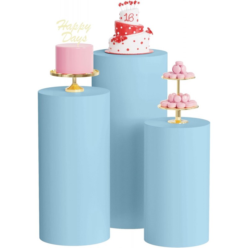 Cylinder Pedestal Covers Light Blue 