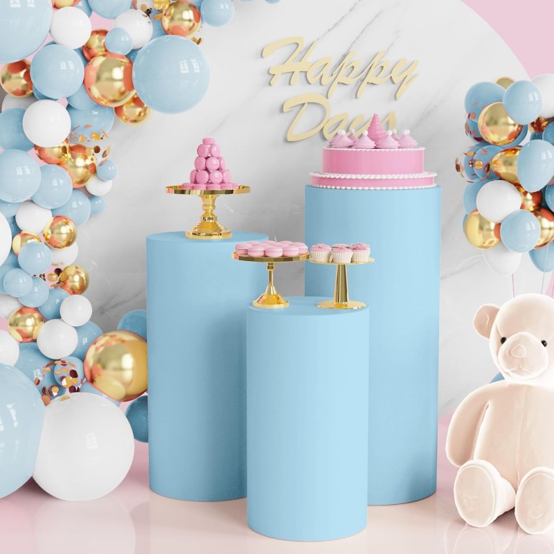 Cylinder Pedestal Covers Light Blue 