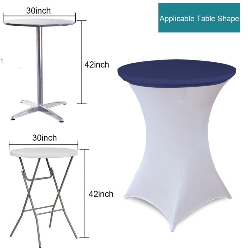 30 Inch Stretch Spandex Table Topper/Cap Navy Blue 