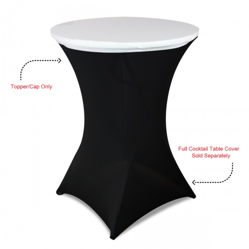 30 Inch Stretch Spandex Table Topper/Cap White 