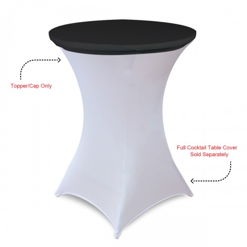 30 Inch Stretch Spandex Table Topper/Cap Black